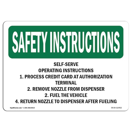 OSHA SAFETY INSTRUCTIONS, 18 Height, Rigid Plastic